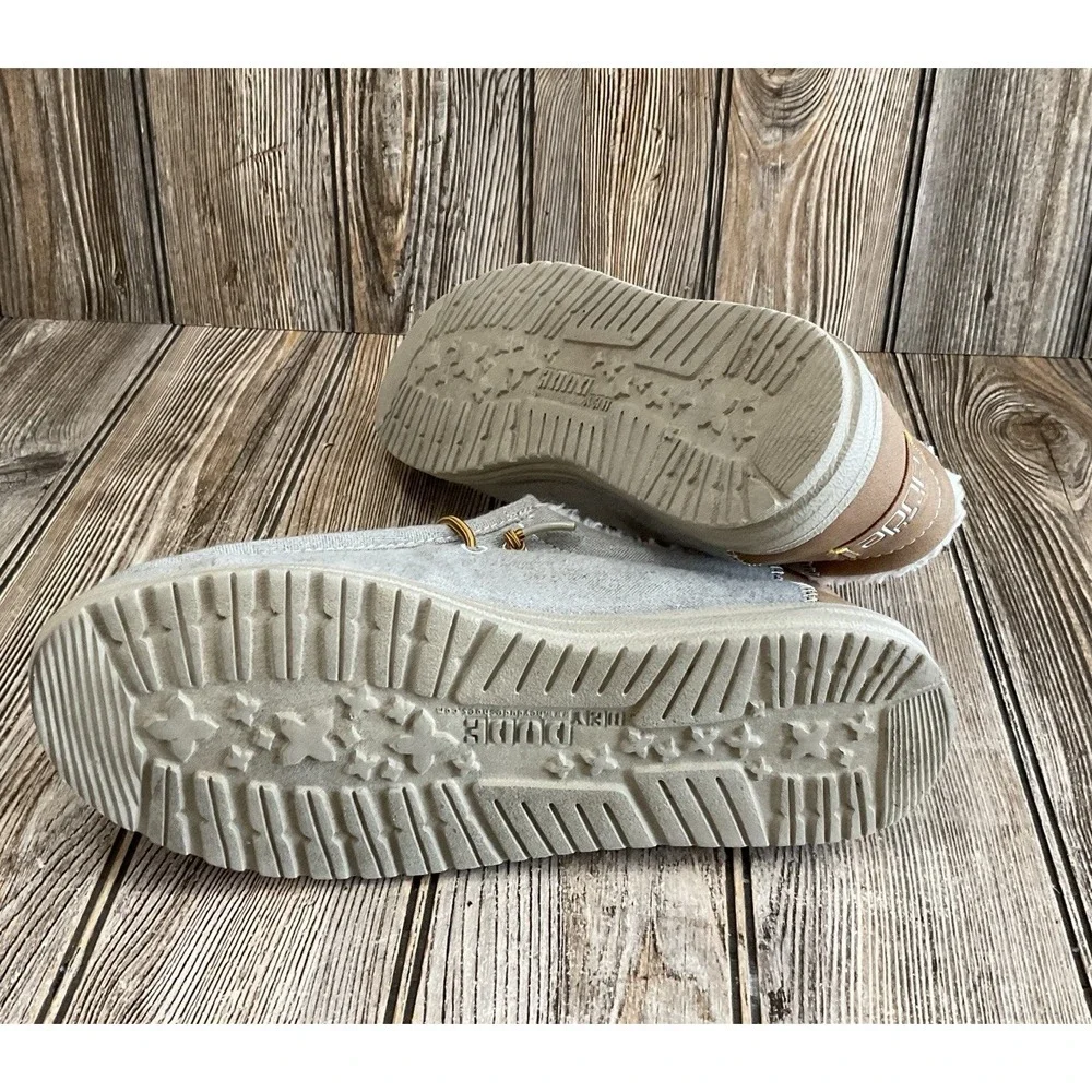 Hey Dude Wally Herringbone Grey Shoes Men's Slip on Loafers Size 8